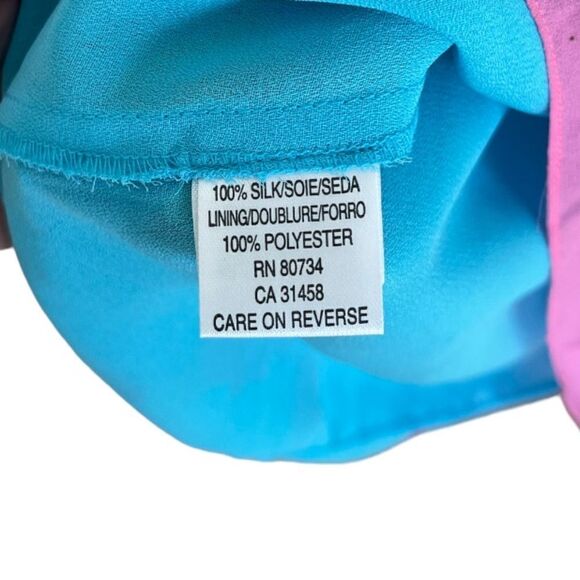 BCBG MAXAZRIA | Bright Blue/Pink Tie-Back Sundress (S) - Picture 5 of 6